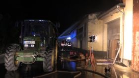 Feuer In Gleistal Agrar In Golmsdorf Bei Jena 00048